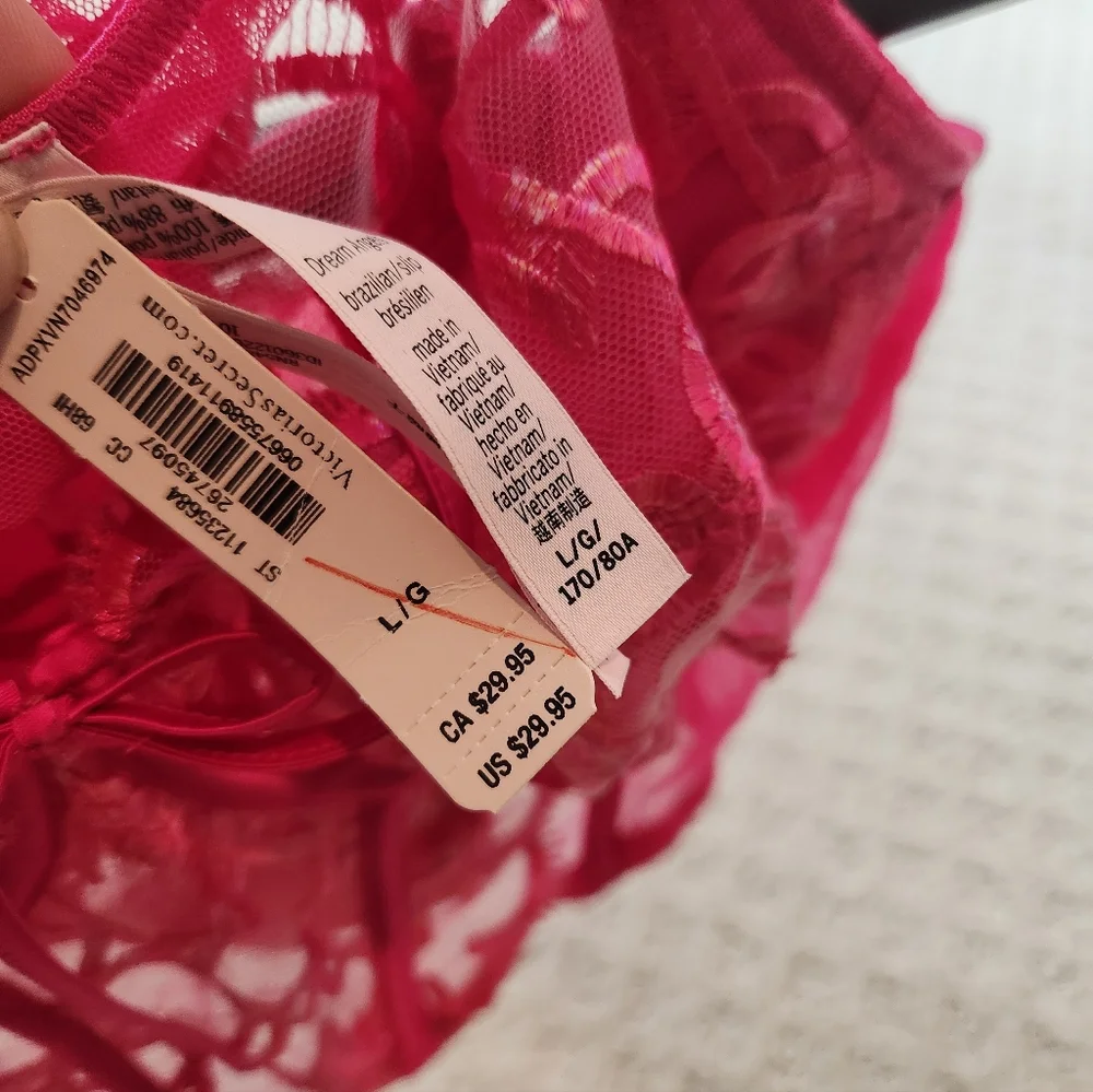 💋SET💋‎ Victoria's Secret Wicked Shimmer Heart Embroidery Corset + Panty L
